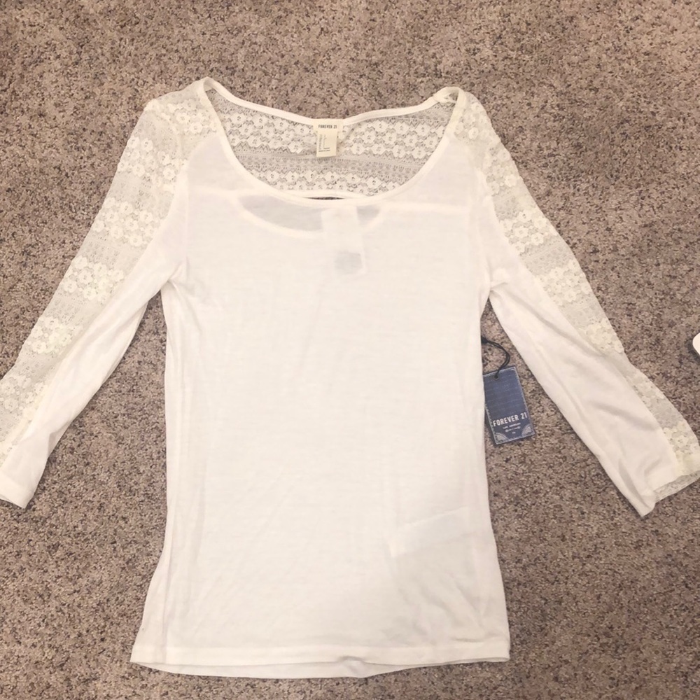 Forever 21 Lacey White Long Sleeve